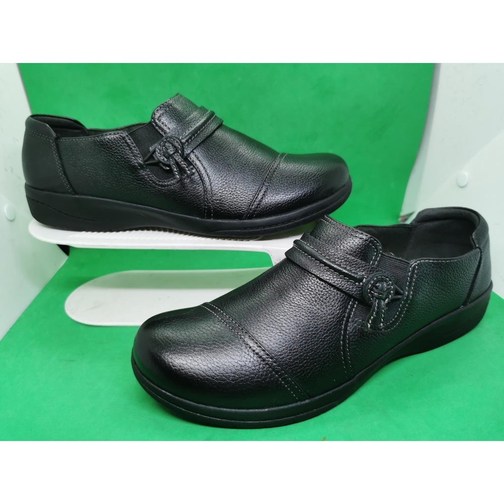 Women's Clarks Cheyn Madi Slip-On 28930 Black Leather Shoes Size 9.5 M
